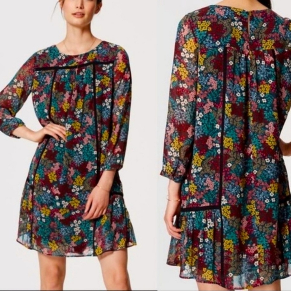 LOFT petites floral boho dress